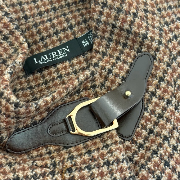 NWT Lauren Ralph Lauren Houndstooth Wool Blend Cape, Size M/L - Picture 7 of 10